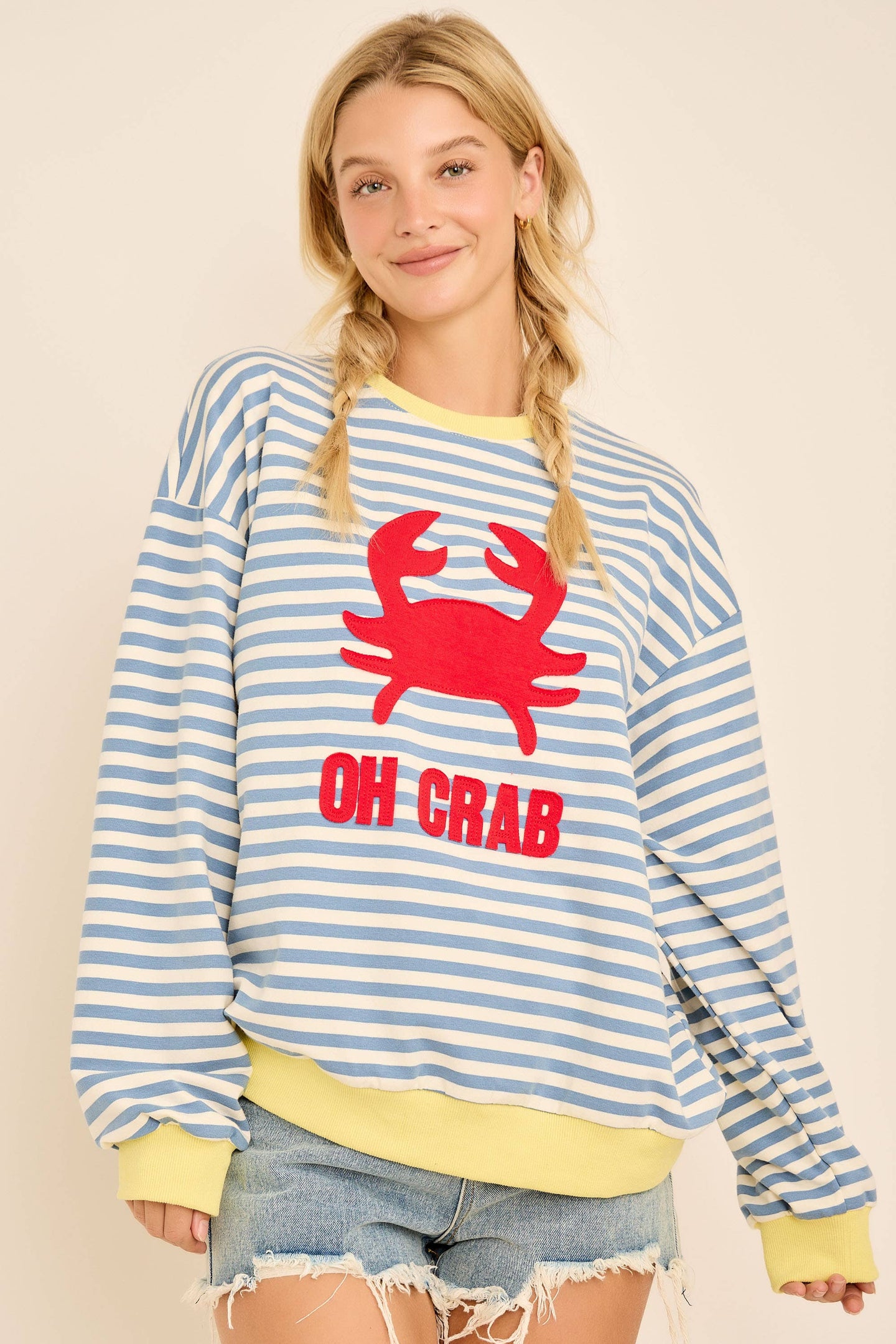 Striped Oh Crab Sweatshirt (REG)