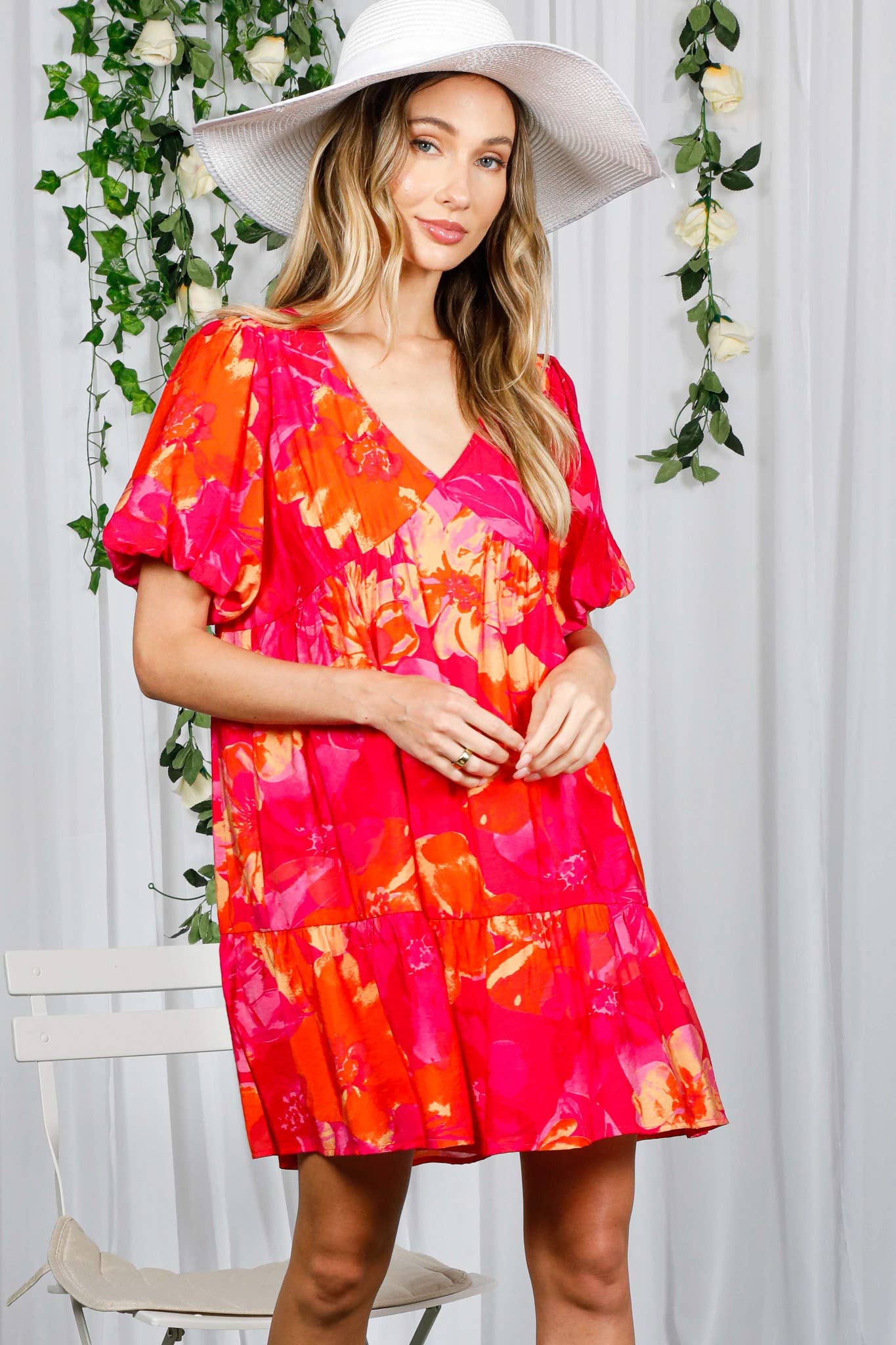 Summer Heat Floral Mini Dress (REG)