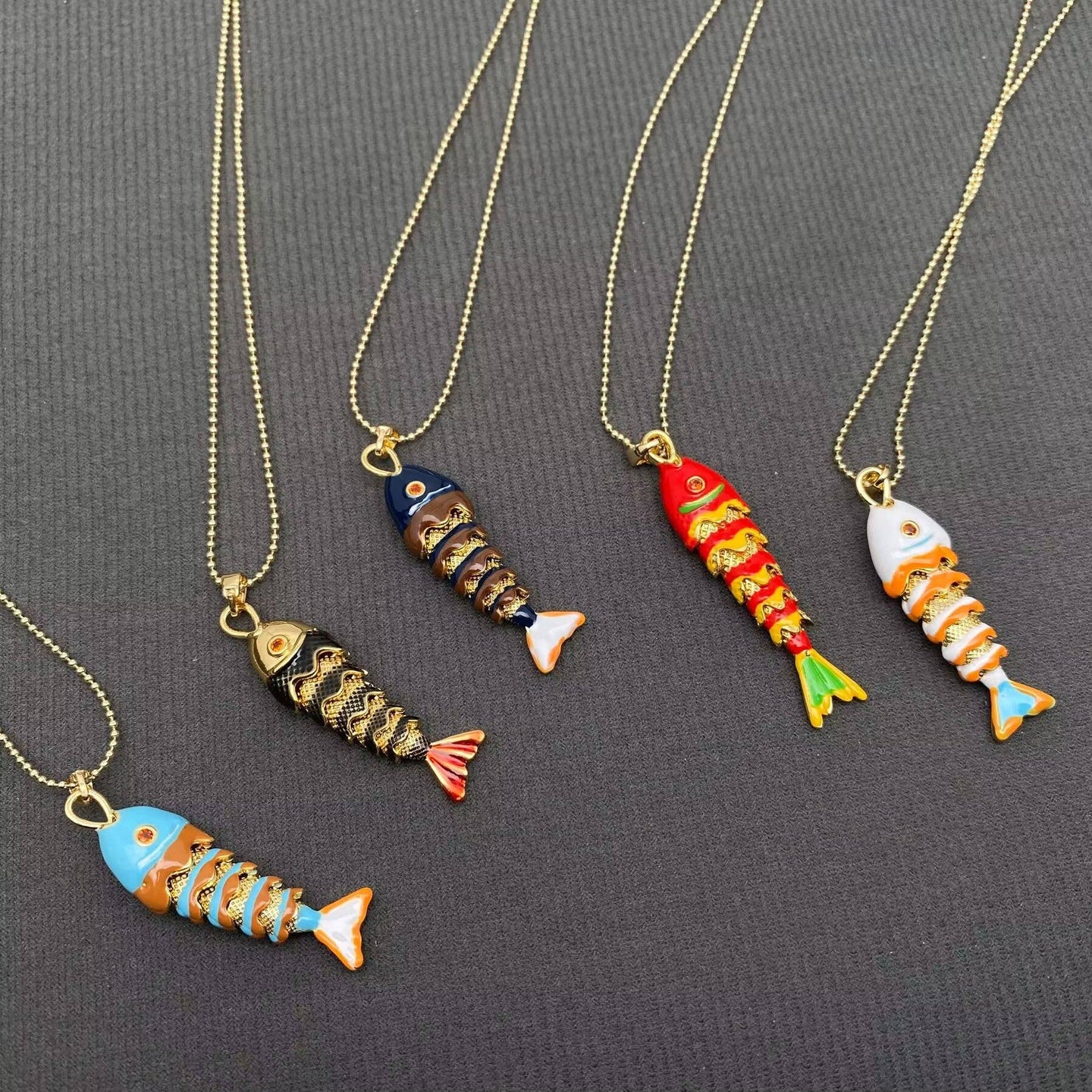 Vibrant Summer Fish Necklace