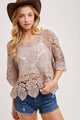 Classy Crochet Lace Top in Latte (REG)