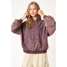 Dainty Floral Hooded Sweatshirt in Plum (REG)