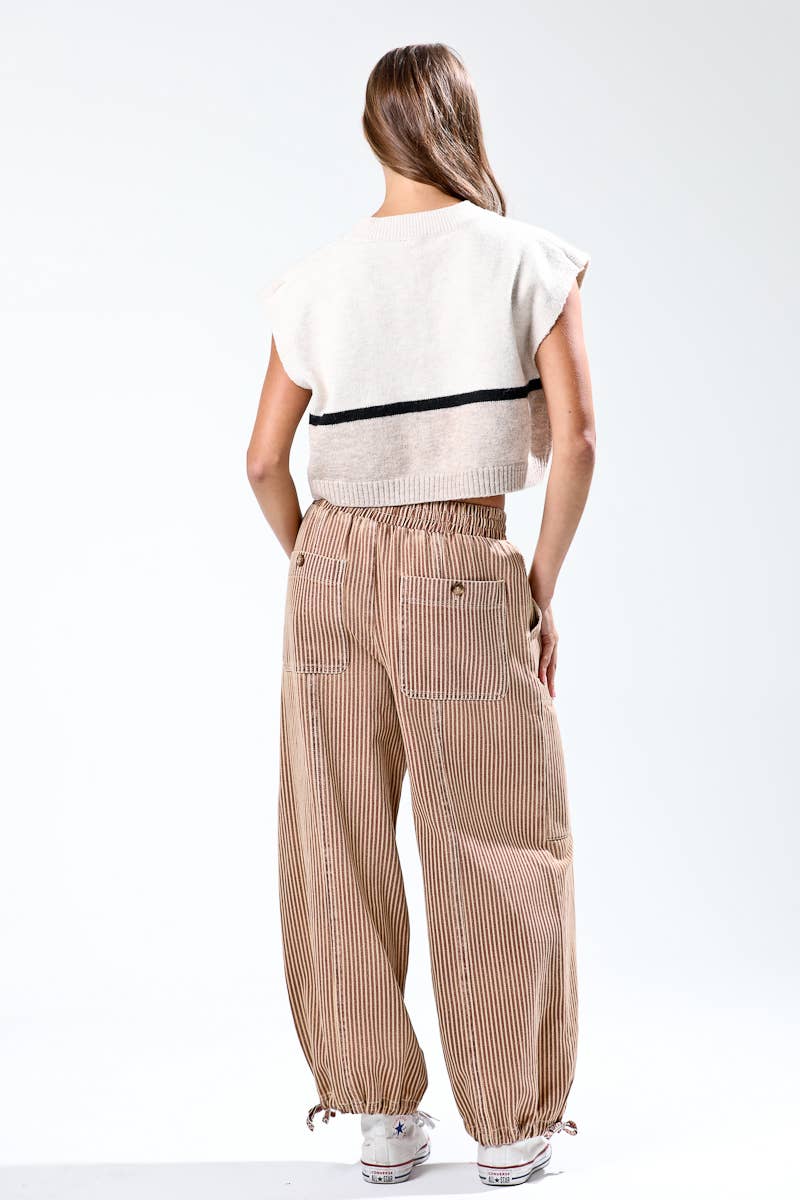 Mocha Vintage Striped Pants (REG)