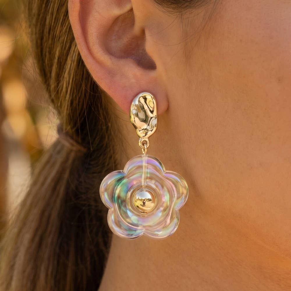 Iridescent Flower Earrings