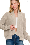 Washed Sweater Cardigan in Lt Mocha (REG)