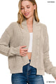 Washed Sweater Cardigan in Lt Mocha (REG)