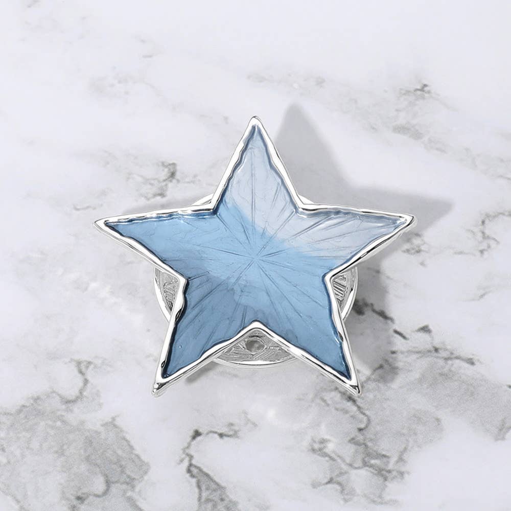 Blue Star Magnetic Brooch