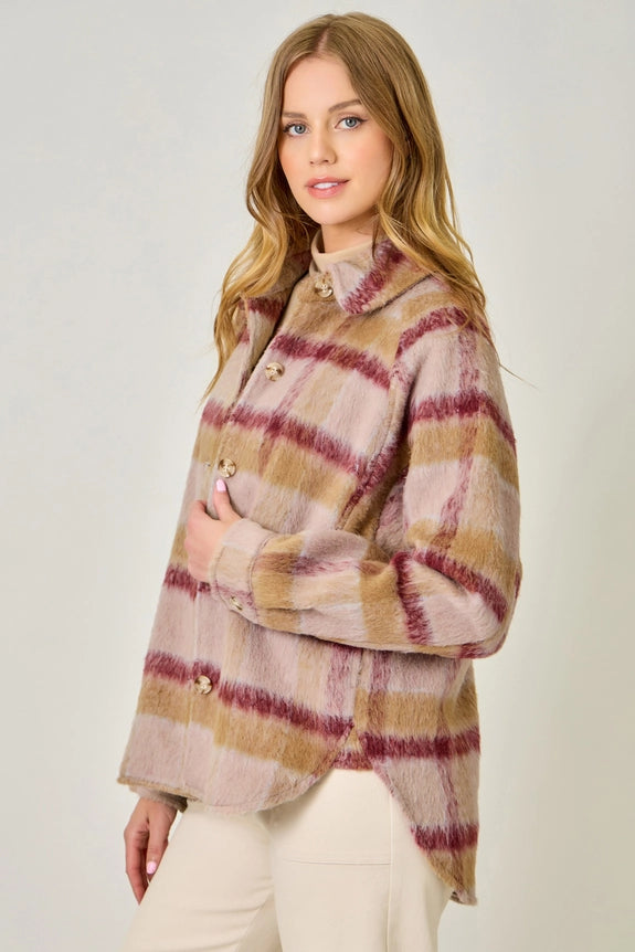 Autumn Soft Shirt Jacket in Rose Haze (REG)