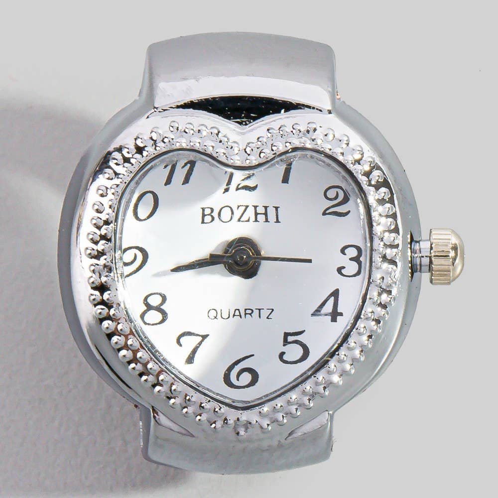 Stainless Steel Heart Ring Watch