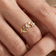 Delicate Rhinestone Leaf Ring