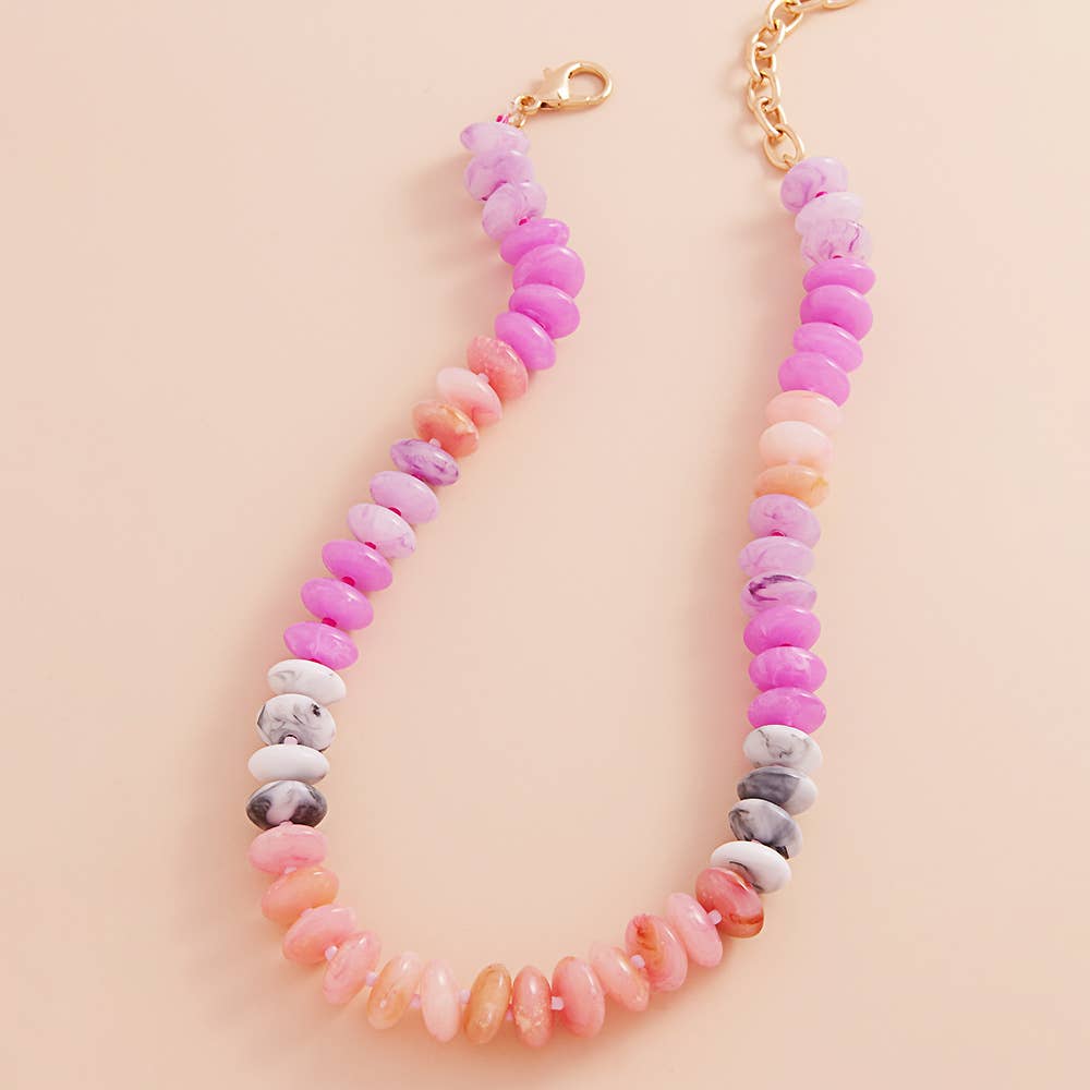 Ombre Resin Beaded Necklace