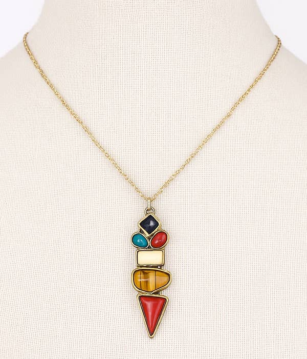Mixed Stone Ethnic Necklace
