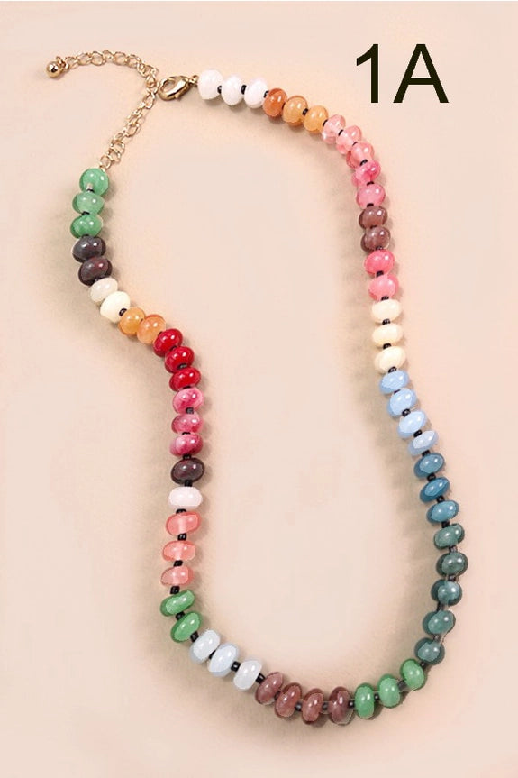 Natural Glass Bead Necklace
