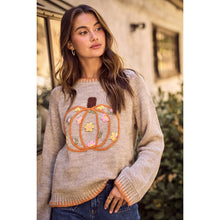 Floral Pumpkin Sweater in Taupe (REG)