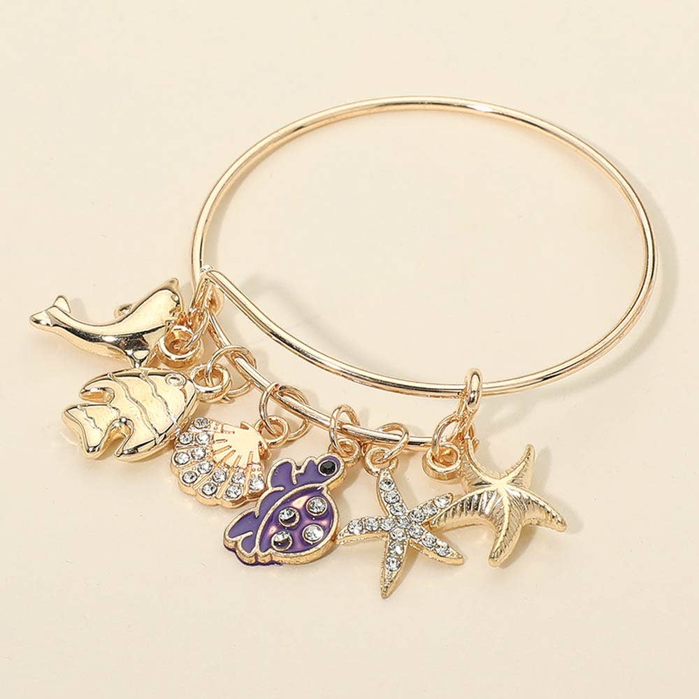 Children's Ocean Charm Bangle Bracelet