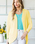 Open Waffle Cardigan in Yellow (REG)