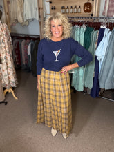 High Waist Plaid Midi Skirt in Mustard (REG)