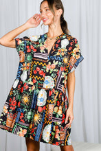 Black Multi Print Mini Dress (REG)