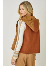 Color Block Back Puffer Vest in Spicy Latte (REG)