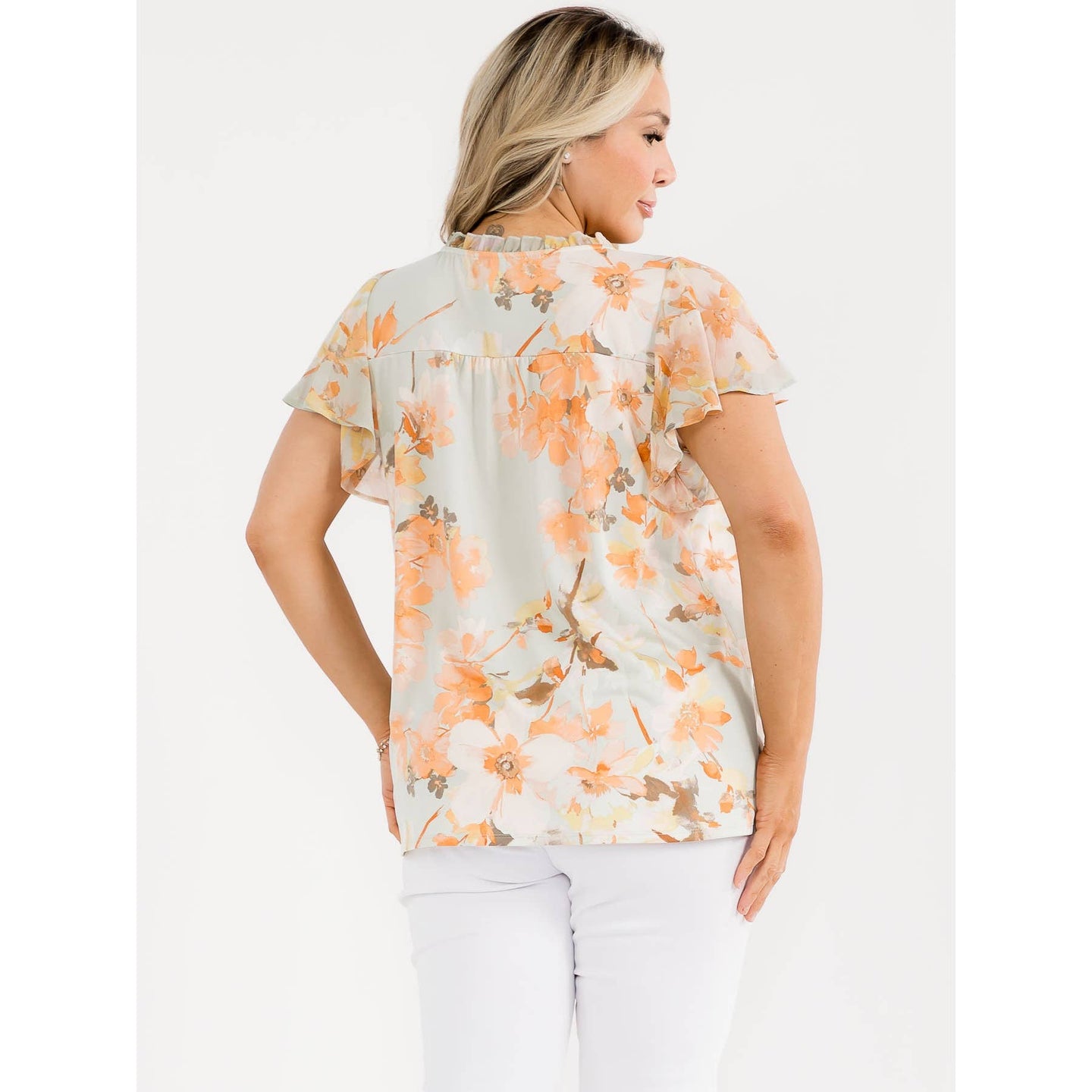Peach Blossom Blouse Top (PLUS)
