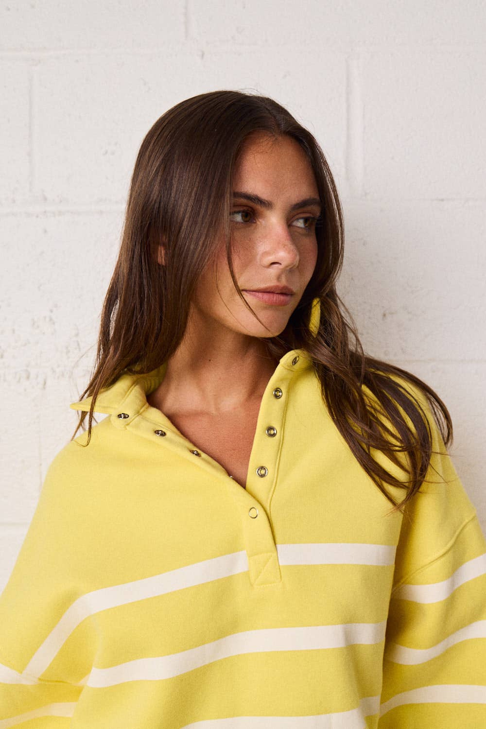 Addison Striped Pullover Top in Yellow (REG)