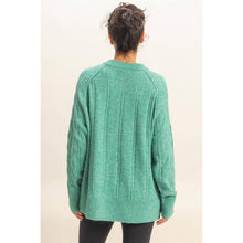 Cable Knit Pullover Sweater in Emerald (REG)