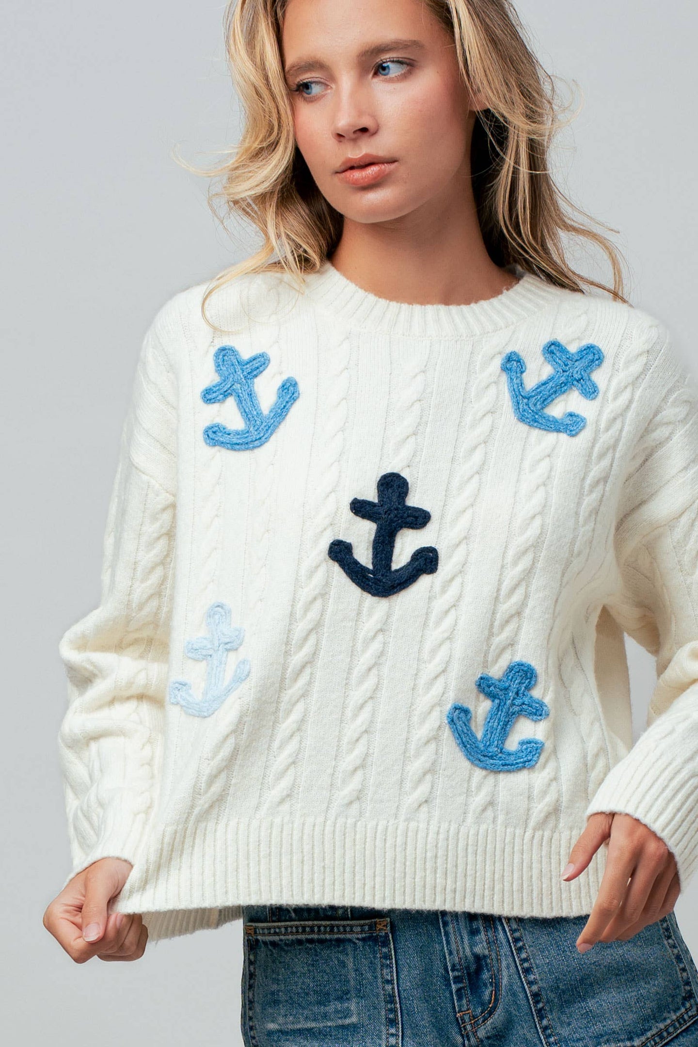 Nautical Anchor Cable Sweater (REG)