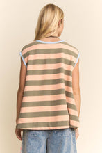 Sleeveless Striped Top in Olive (REG)