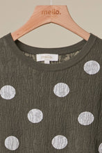 Textured Polka Dot Top in Olive (REG)