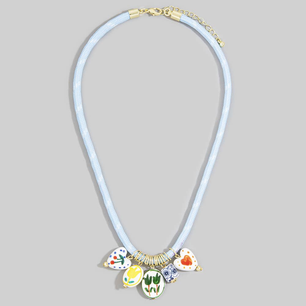 Ceramic Cluster Cord Necklace