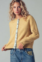Floral Trim Cardigan in Honey (REG)