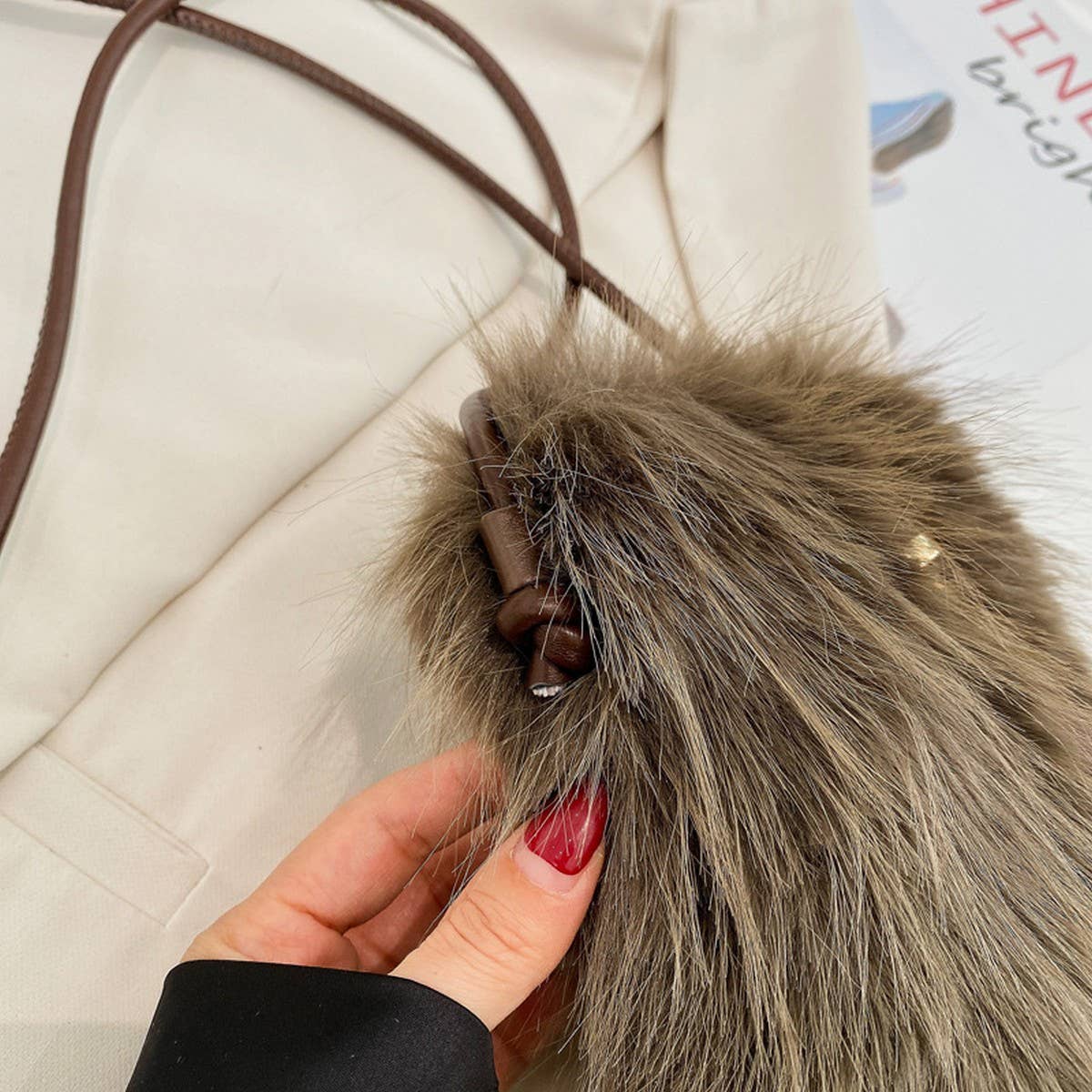 Faux Fur Crossbody Bag
