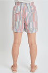 Missy Linen Shorts in Red Vari (REG)