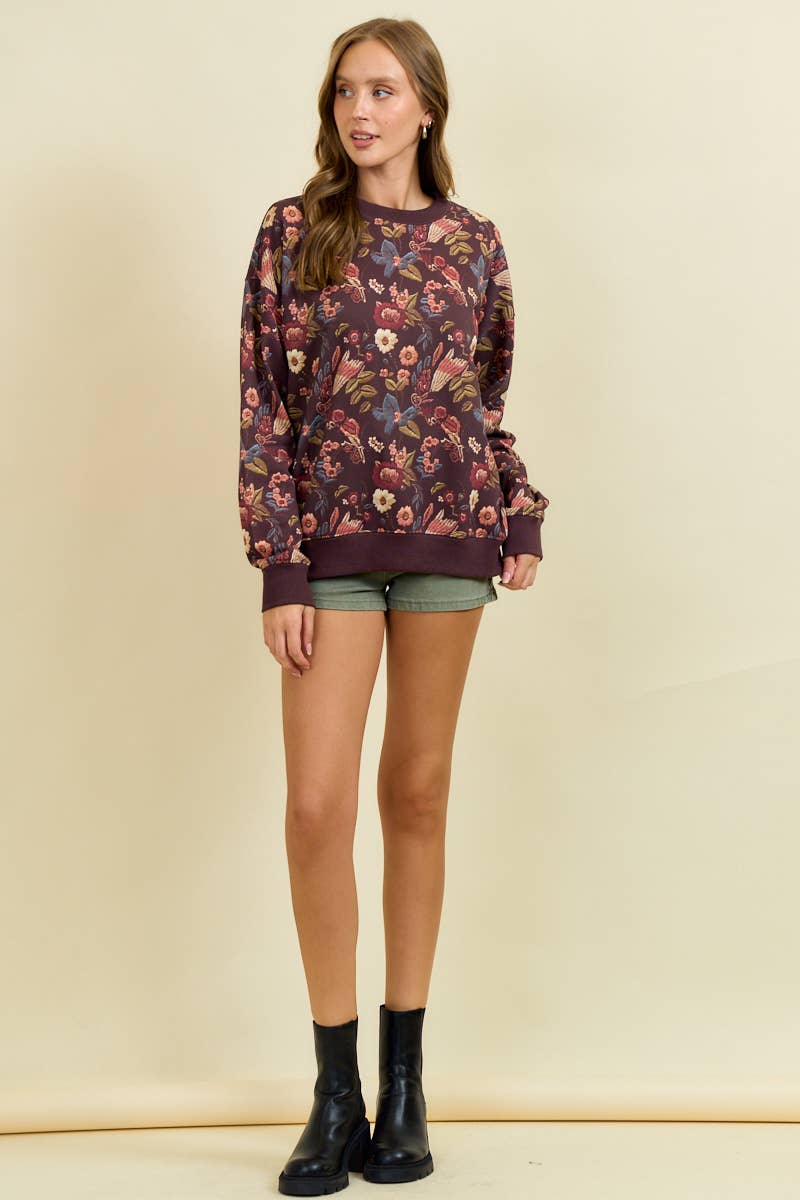 Fall Floral Pullover Top (REG)