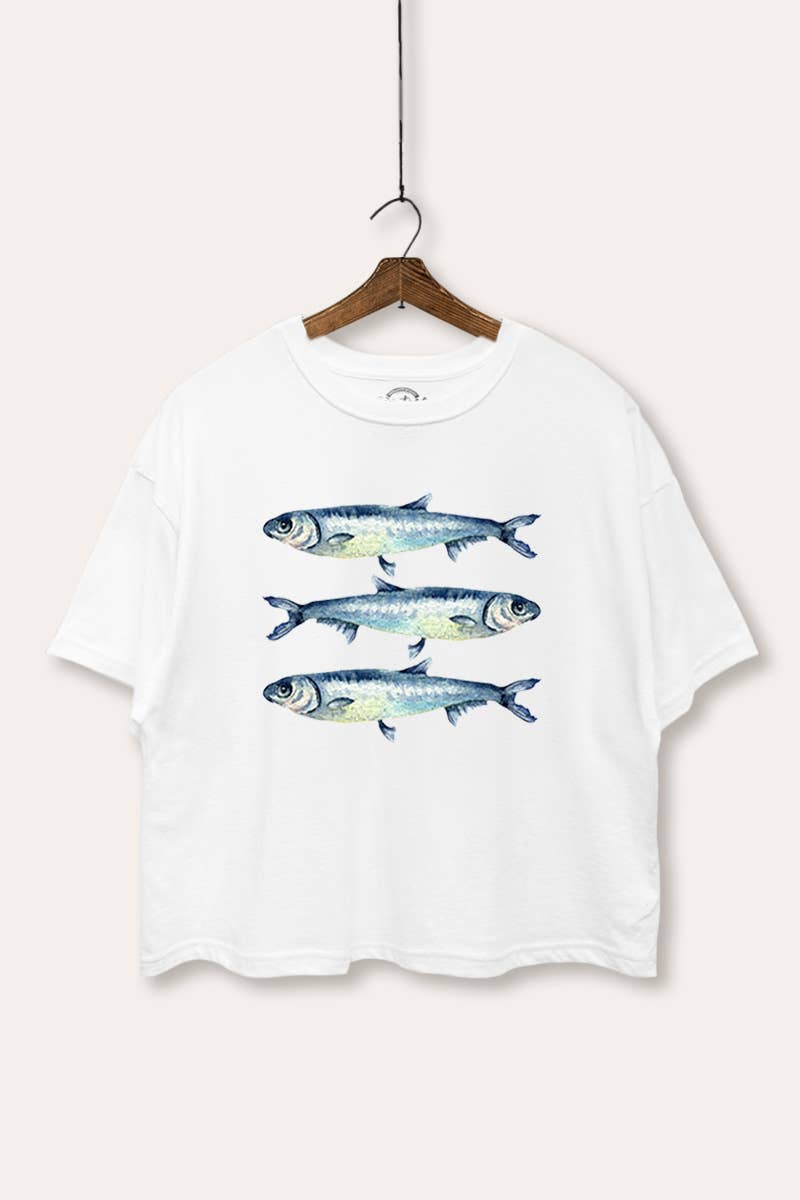 Three Sardines Boxy Crop Tee (REG)