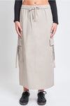 Poplin Maxi Cargo Skirt in Nutshell (REG)