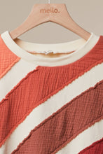 Texture Striped Top in Rust (REG)