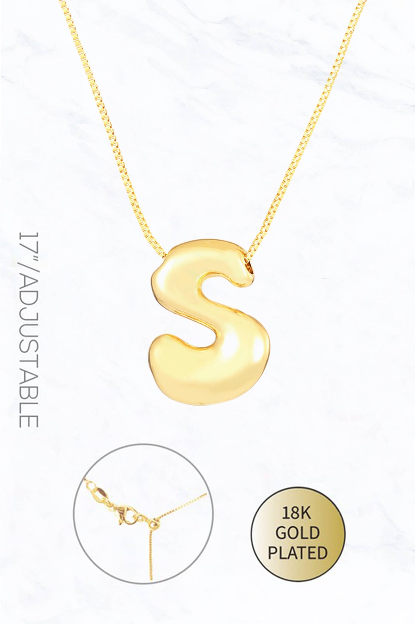 Funky Bubble Initial Necklace