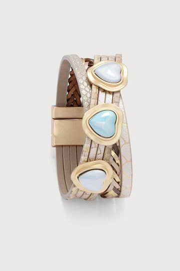 Braided Heart Magnetic Bracelet