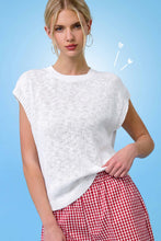 Sleeveless Ribbed Knit Sweater in White (REG)