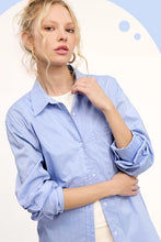 Classic Collar Button Top in Denim Blue (REG)