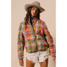 Vibrant Plaid Quilted Jacket (REG)