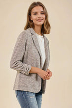 Shirred Sleeve Knit Blazer in Toffee (REG)