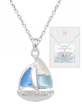 Nautical Rhinestone Sailboat Necklace