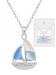 Nautical Rhinestone Sailboat Necklace