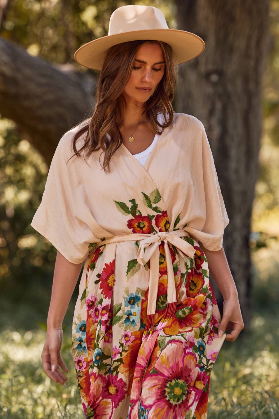 Floral Border Kimono Duster (REG)