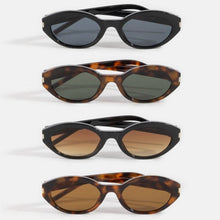 Metallic Accent Oval Sunglasses