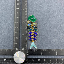 Green and Blue Fishbone Earrings