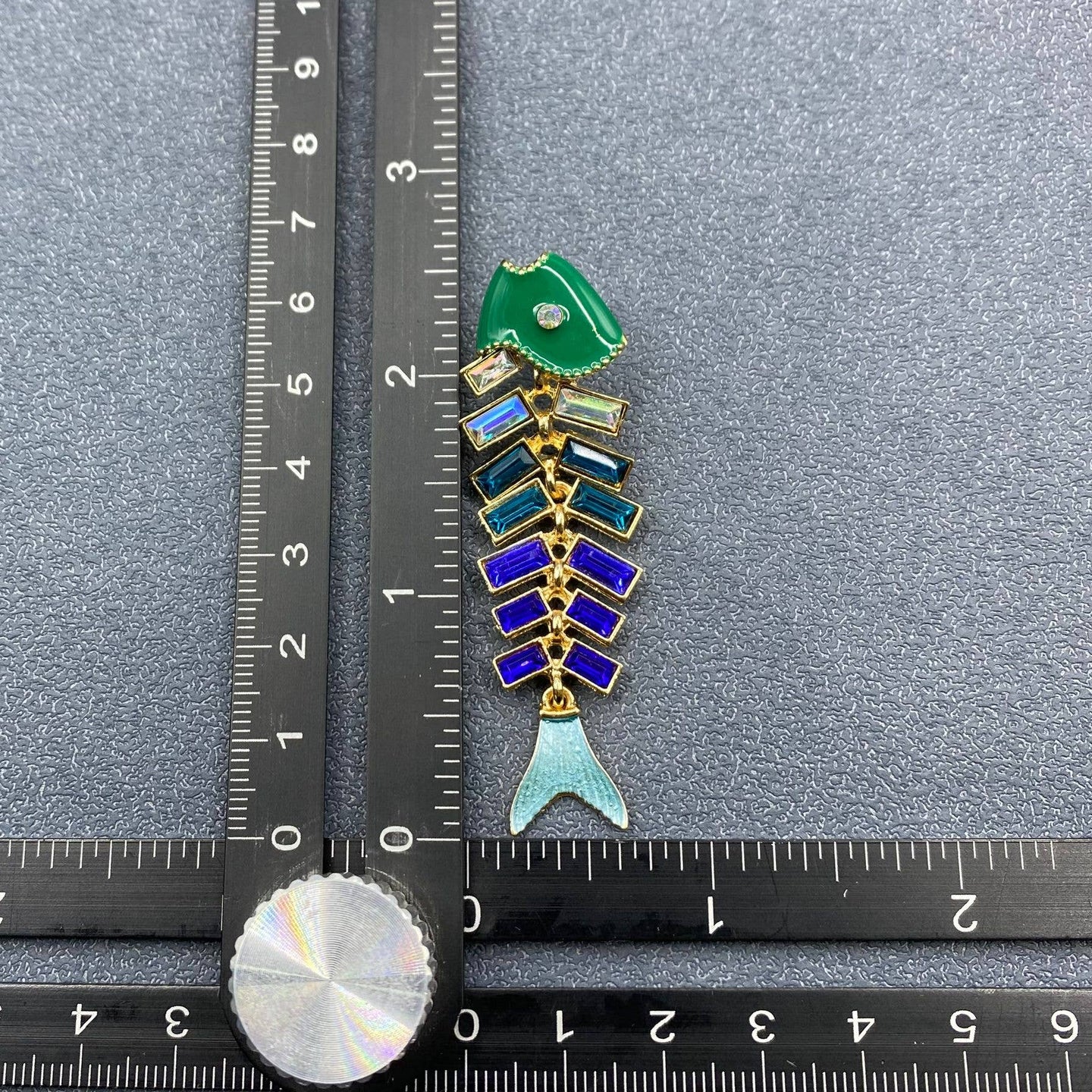 Green and Blue Fishbone Earrings