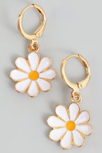 Enamel Daisy Huggie Earrings