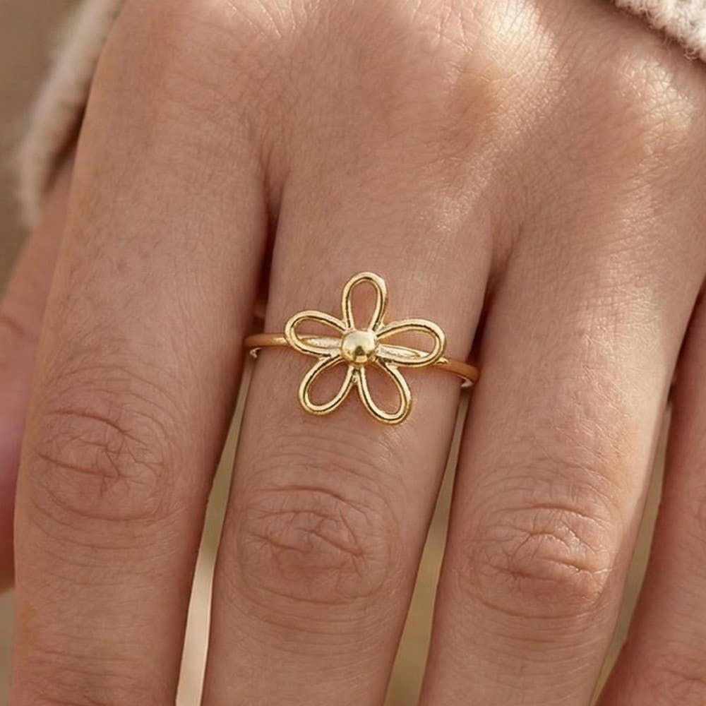 Dainty Wired Flower Ring